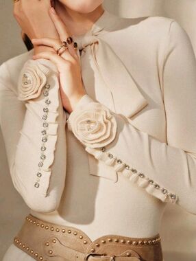Women's Bowknot Long Sleeve Sweater